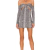 Camila Coelho ROBE COURTE ENIA Gray Snake
