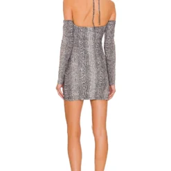 Camila Coelho ROBE COURTE ENIA Gray Snake 5 Camila Coelho ROBE COURTE ENIA Gray Snake -Ravis Mode Soldes Boutique COEL WD230 V3