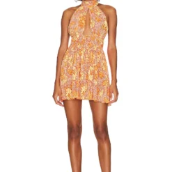 Camila Coelho ROBE HEDI Orange Floral