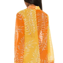 Camila Coelho ROBE CHEMISE BRYNN Yellow & Orange -Ravis Mode Soldes Boutique COEL WS129 V3