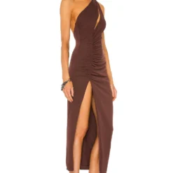 ROBE MI-LONGUE KATE Chocolate Brown -Ravis Mode Soldes Boutique DUNX WD5 V3
