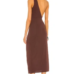 ROBE MI-LONGUE KATE Chocolate Brown -Ravis Mode Soldes Boutique DUNX WD5 V4