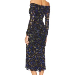 DIANE VON FURSTENBERG ROBE GANESA Velvet Leopard Sapp Blue -Ravis Mode Soldes Boutique DVF WD465 V3