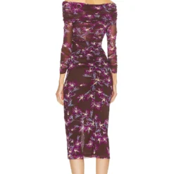 DIANE VON FURSTENBERG ROBE CLEMENTINE Paris Floral & Red Purple -Ravis Mode Soldes Boutique DVF WD488 V3