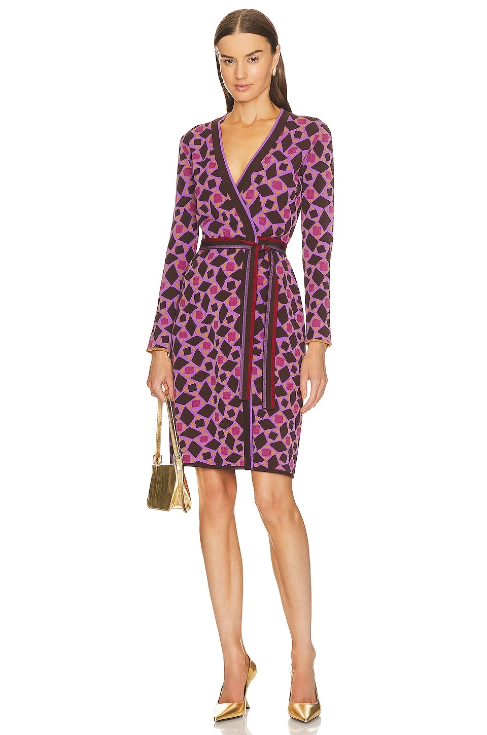 DIANE VON FURSTENBERG ROBE EDWINA Venice Geo Brown 1 DIANE VON FURSTENBERG ROBE EDWINA Venice Geo Brown