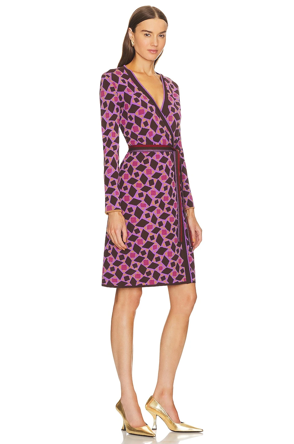 DIANE VON FURSTENBERG ROBE EDWINA Venice Geo Brown 2 DIANE VON FURSTENBERG ROBE EDWINA Venice Geo Brown – Image 2