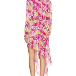 ROBE BASE ASYMÉTRIQUE CRETE Pink Multi -Ravis Mode Soldes Boutique ELLI WD601 V4