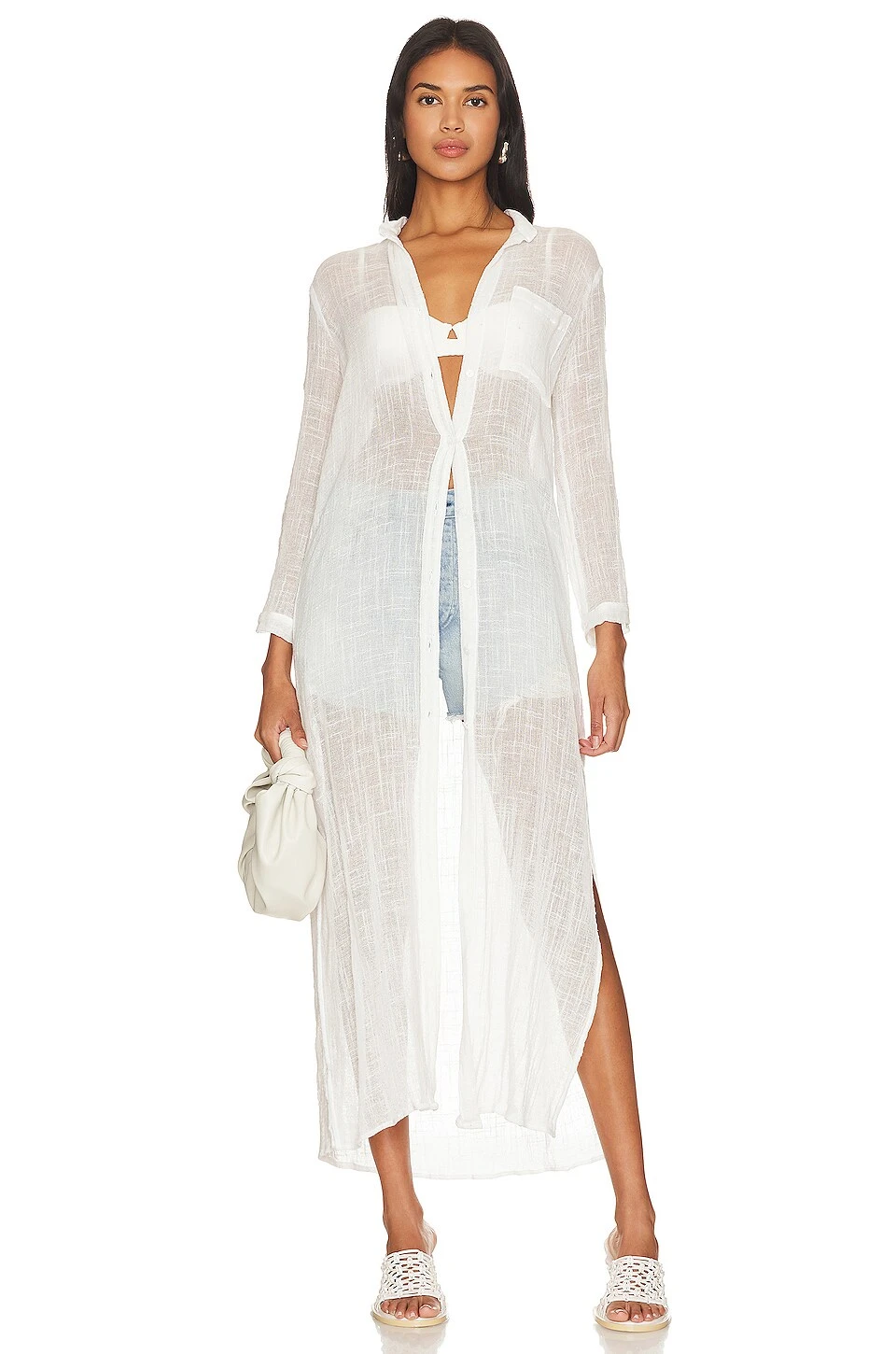 ROBE CHEMISE BRACELET SLEEVE Cloud 2 ROBE CHEMISE BRACELET SLEEVE Cloud – Image 2