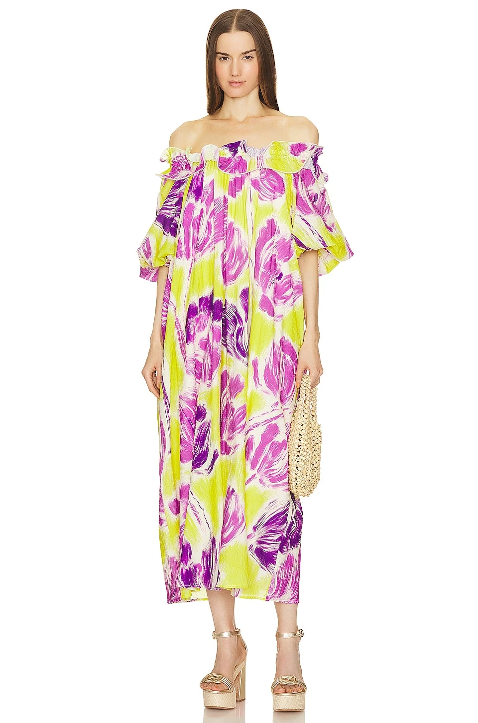 ESSENTIEL ANTWERP ROBE MAXI DAGNET Limoncello 2 ESSENTIEL ANTWERP ROBE MAXI DAGNET Limoncello – Image 2