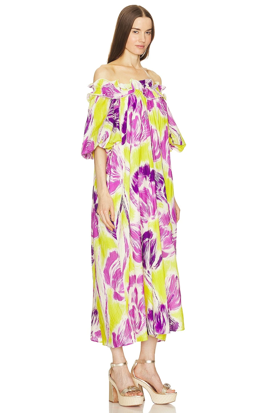 ESSENTIEL ANTWERP ROBE MAXI DAGNET Limoncello 3 ESSENTIEL ANTWERP ROBE MAXI DAGNET Limoncello – Image 3