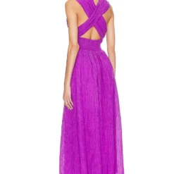 Faithfull The Brand ROBE MAXI TROPIQUES Violet -Ravis Mode Soldes Boutique FAIB WD533 V3