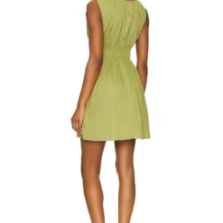 Faithfull The Brand ROBE COURTE SAN MICHELE Khaki -Ravis Mode Soldes Boutique FAIB WD556 V3