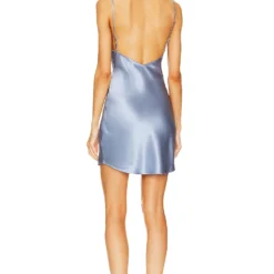 Fleur Du Mal ROBE BOW SLIP Denim 5 Fleur Du Mal ROBE BOW SLIP Denim -Ravis Mode Soldes Boutique FLER WD35 V3