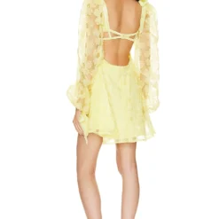ROBE COURTE KIERSTEN Yellow -Ravis Mode Soldes Boutique FORL WD1126 V3