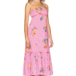 FREE PEOPLE ROBE ROSIE Grapefruit Combo -Ravis Mode Soldes Boutique FREE WD2531 V3