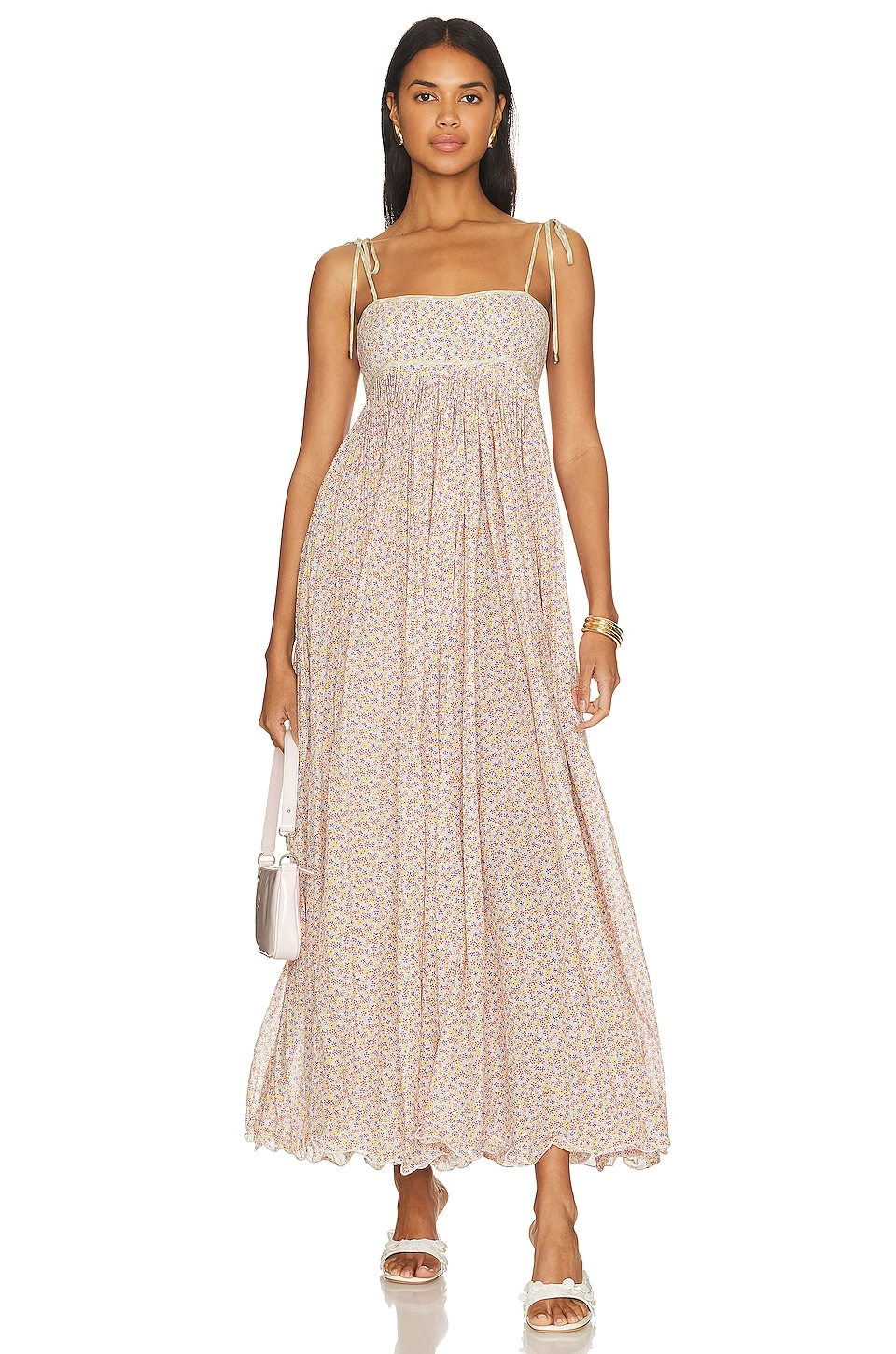 FREE PEOPLE ROBE MI-LONGUE EMMALINE Ivory Combo 4 FREE PEOPLE ROBE MI-LONGUE EMMALINE Ivory Combo – Image 4