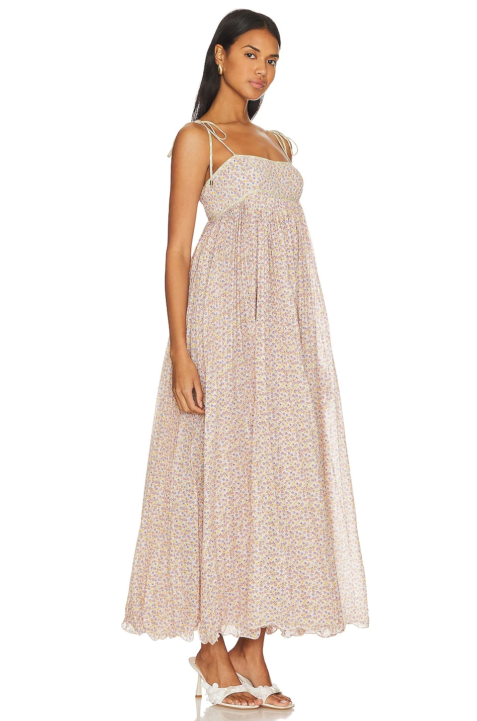 FREE PEOPLE ROBE MI-LONGUE EMMALINE Ivory Combo 2 FREE PEOPLE ROBE MI-LONGUE EMMALINE Ivory Combo – Image 2