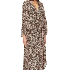 GOOD AMERICAN Always Fits Plisse Goddess Robe Good Leopard -Ravis Mode Soldes Boutique GAME WD15 V5