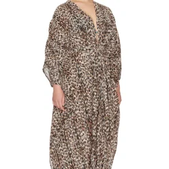 GOOD AMERICAN Always Fits Plisse Goddess Robe Good Leopard -Ravis Mode Soldes Boutique GAME WD15 V6