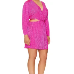 GOOD AMERICAN ROBE COURTE ALWAYS FITS Fuchsia Pink001 -Ravis Mode Soldes Boutique GAME WD22 V4
