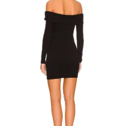 ROBE COURTE SUPERSOFT OFF SHOULDER Black -Ravis Mode Soldes Boutique HARL WD426 V3