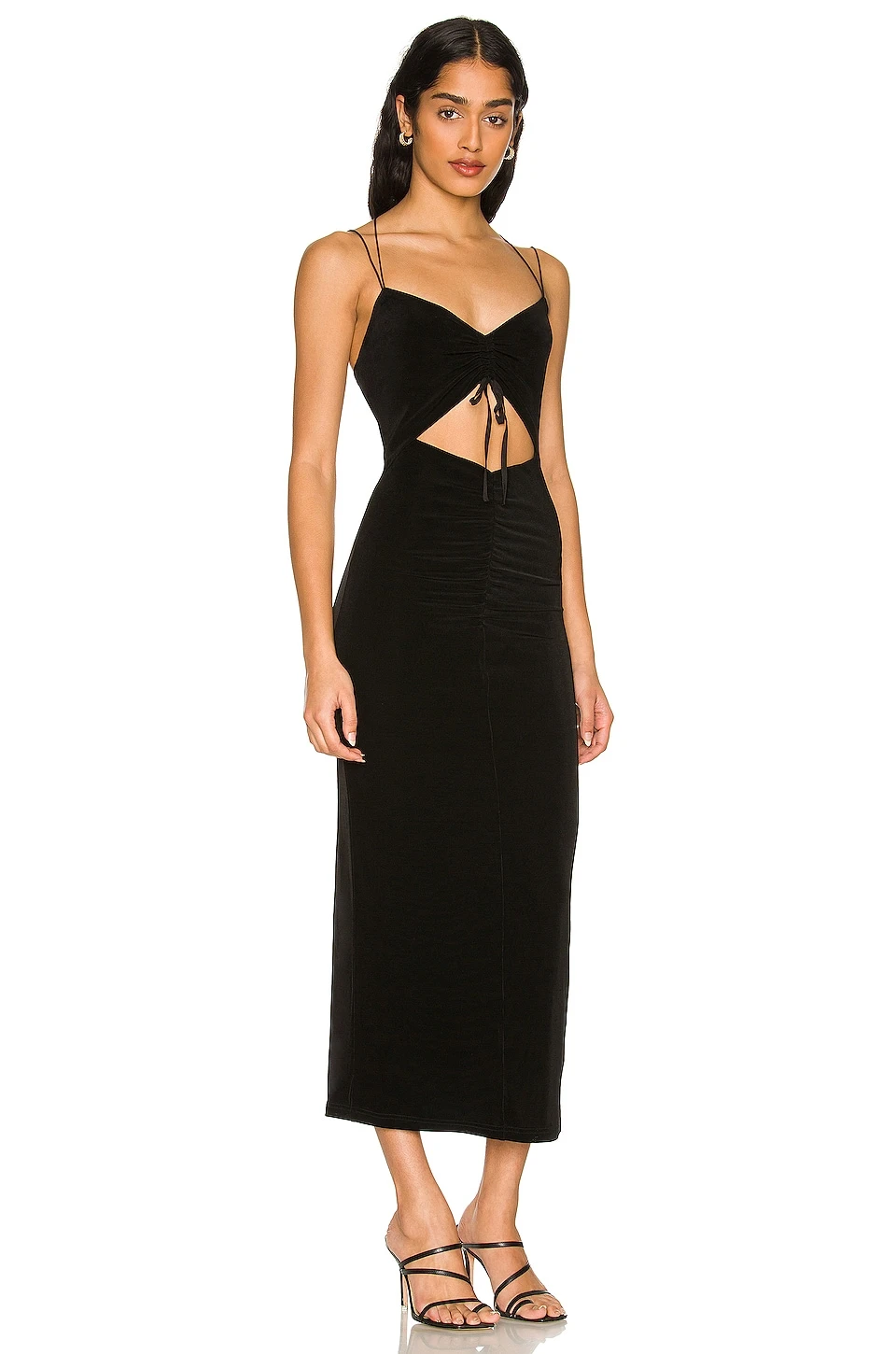 ROBE MI-LONGUE TROPICANO Black 2 ROBE MI-LONGUE TROPICANO Black – Image 2