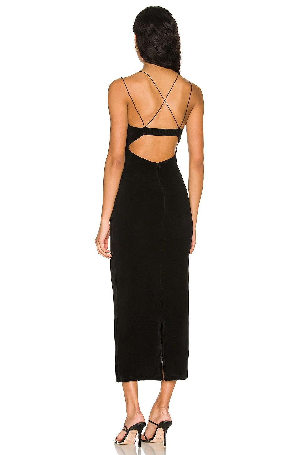 ROBE MI-LONGUE TROPICANO Black 3 ROBE MI-LONGUE TROPICANO Black – Image 3