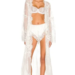 Georgina Long Lace Robe White