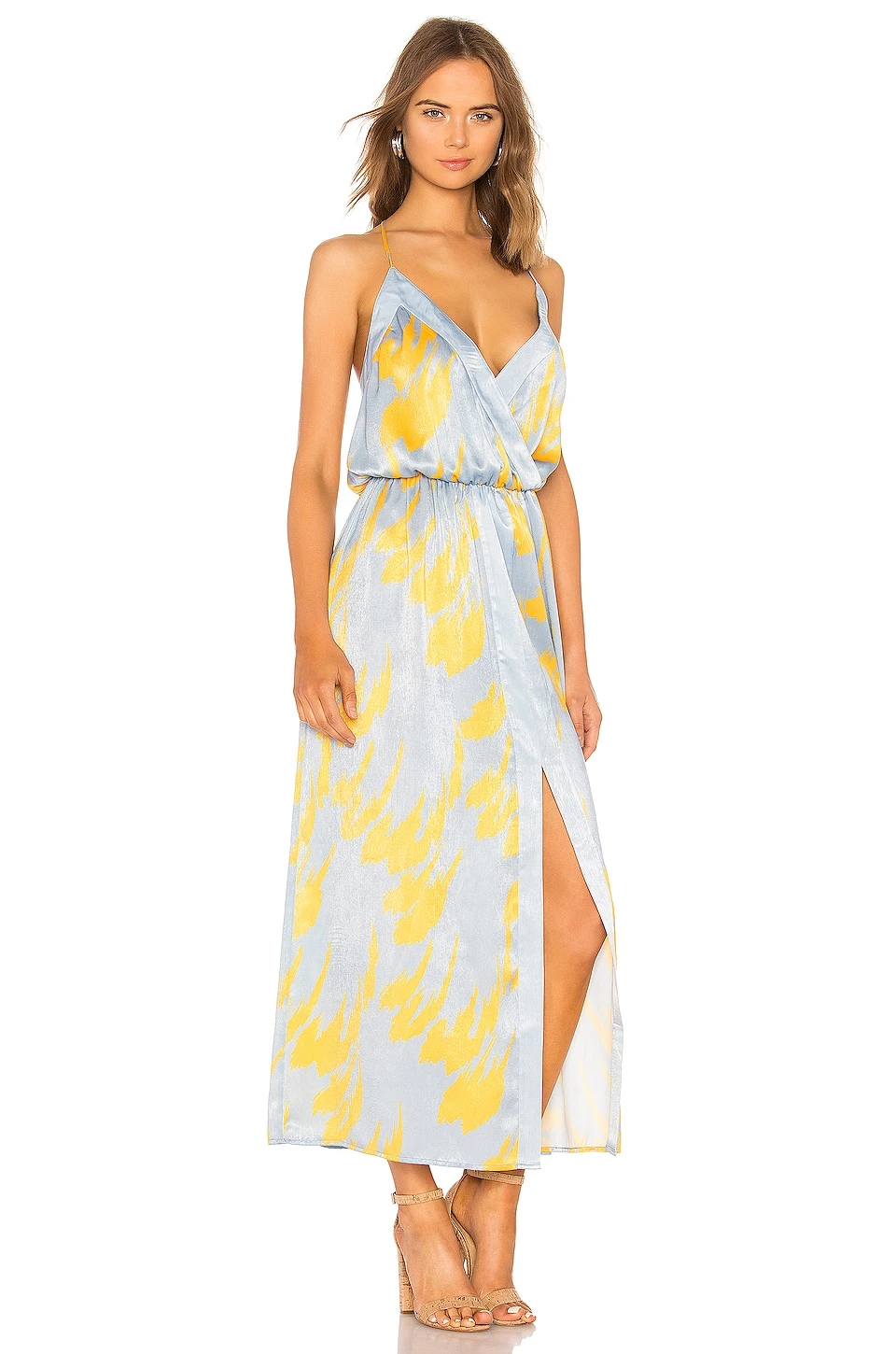 ROBE MAXI MAREENA Blue Feather 2 ROBE MAXI MAREENA Blue Feather – Image 2