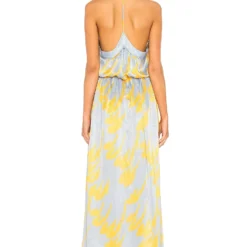 ROBE MAXI MAREENA Blue Feather 5 ROBE MAXI MAREENA Blue Feather -Ravis Mode Soldes Boutique HOOF WD217 V3