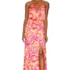 ROBE MAREENA Pink Swirl Print