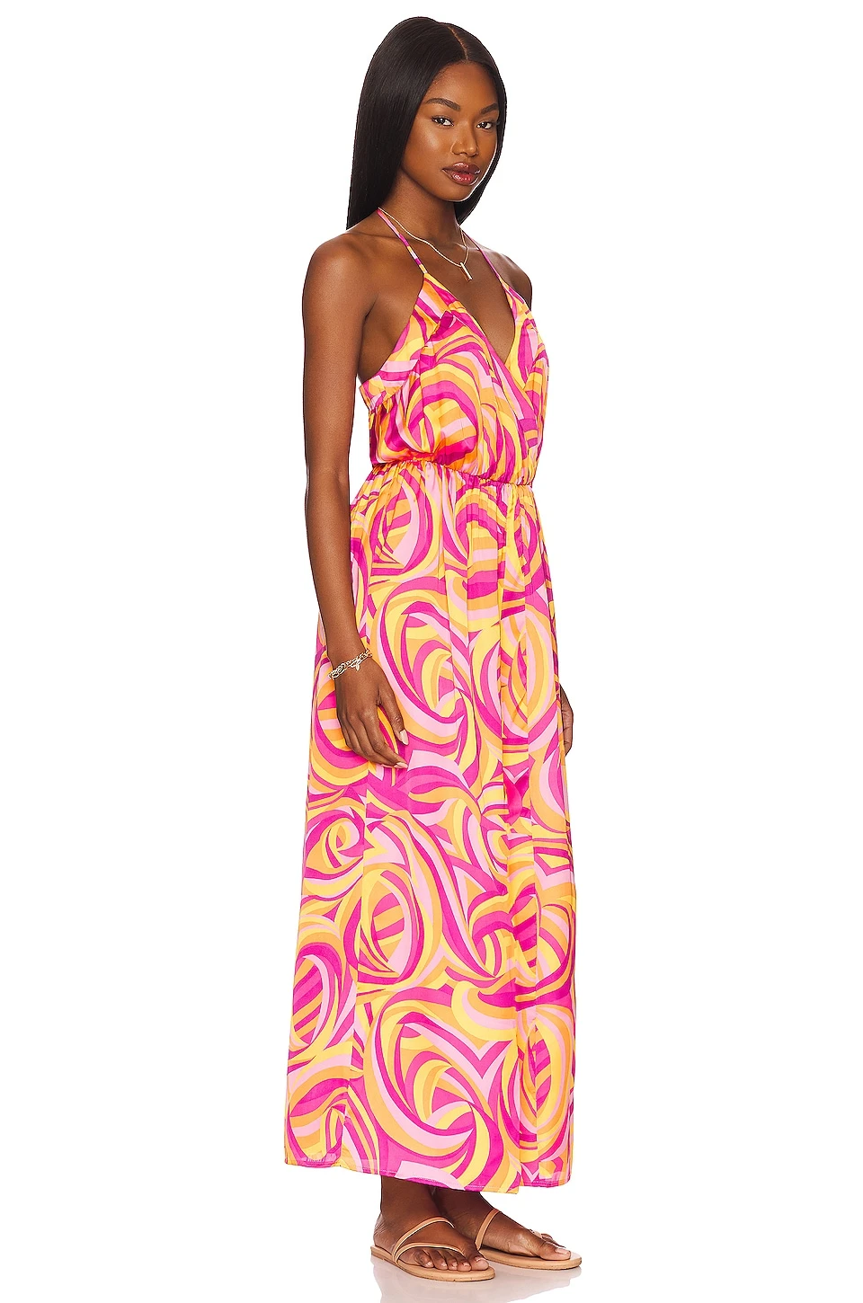 ROBE MAREENA Pink Swirl Print 2 ROBE MAREENA Pink Swirl Print – Image 2