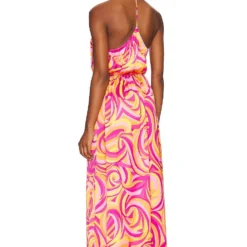 ROBE MAREENA Pink Swirl Print 5 ROBE MAREENA Pink Swirl Print -Ravis Mode Soldes Boutique HOOF WD893 V3