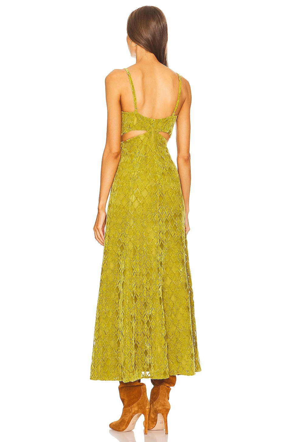 ROBE MAXI FRANCIA Chartreuse Green 3 ROBE MAXI FRANCIA Chartreuse Green – Image 3