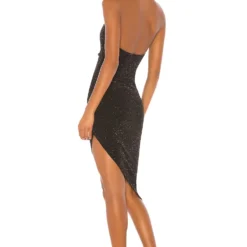 ROBE ASYMÉTRIQUE BRIELLE Stardust Black -Ravis Mode Soldes Boutique HURR WD354 V3