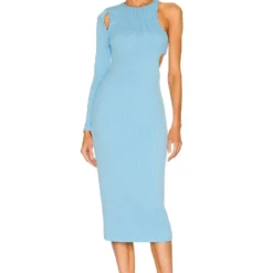 ROBE MI-LONGUE JOELLE Cyan Blue