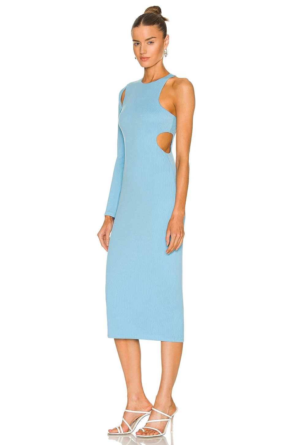ROBE MI-LONGUE JOELLE Cyan Blue 3 ROBE MI-LONGUE JOELLE Cyan Blue – Image 3