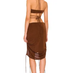ROBE MI-LONGUE JOLENE Cocoa Brown -Ravis Mode Soldes Boutique HURR WD580 V3