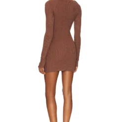 ROBE MINI AVEC DÉCOUPES ET FRONCES WILLA Dark Terracotta -Ravis Mode Soldes Boutique HURR WD603 V3