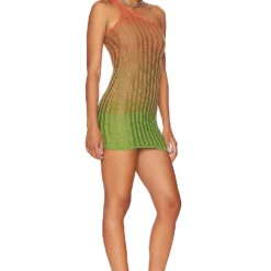 ROBE COURTE PLAYA Pink & Green Ombre -Ravis Mode Soldes Boutique HURR WD609 V2
