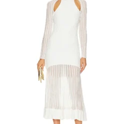 HERVE LEGER ROBE MI-LONGUE Alabaster