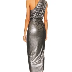 ROBE MI-LONGUE CARI Metallic Grey -Ravis Mode Soldes Boutique ITMR WD20 V3