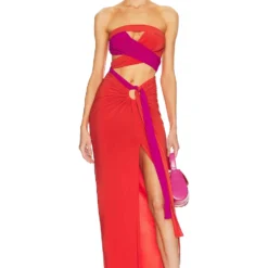 ROBE FEMI Fuschia Tangerine Combo