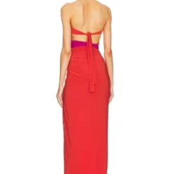 ROBE FEMI Fuschia Tangerine Combo -Ravis Mode Soldes Boutique JANR WD16 V3