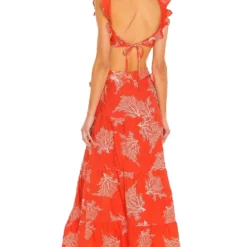 ROBE MARIGOT Tangerine Coral 5 ROBE MARIGOT Tangerine Coral -Ravis Mode Soldes Boutique KARI WD457 V3