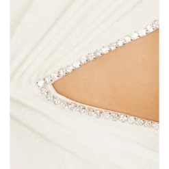 ROBE MINI UNE ÉPAULE DÉNUDÉE Arctic Ivory 9 ROBE MINI UNE ÉPAULE DÉNUDÉE Arctic Ivory -Ravis Mode Soldes Boutique KHAR WD17 V5