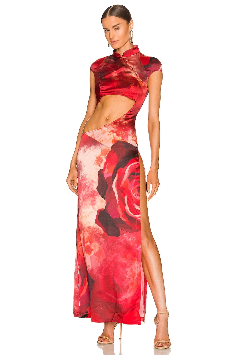 ROBE QI PAO Red Rose 1 ROBE QI PAO Red Rose