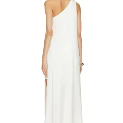 ROBE UNE ÉPAULE DÉNUDÉE Cream 5 ROBE UNE ÉPAULE DÉNUDÉE Cream -Ravis Mode Soldes Boutique KISA WD485 V3