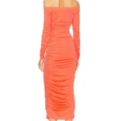 ROBE KAMALI Neon Orange 5 ROBE KAMALI Neon Orange -Ravis Mode Soldes Boutique LAGR WD168 V3