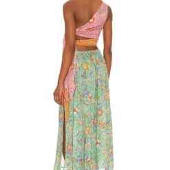 ROBE MI-LONGUE Botanical Print -Ravis Mode Soldes Boutique LBER WD7 V4